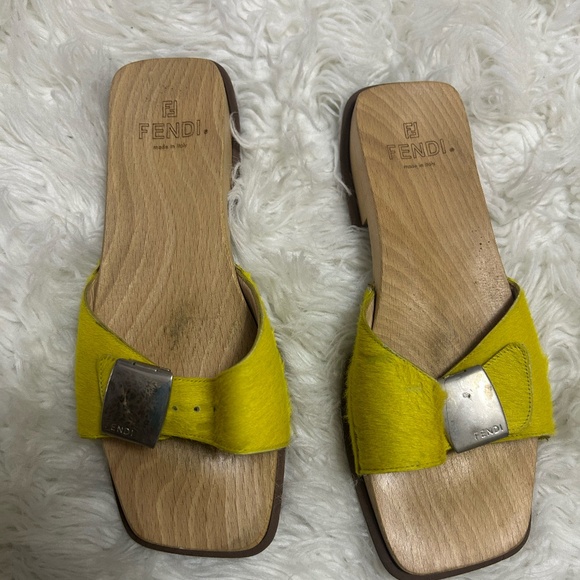 FENDI OPEN TOE CLOGS 37 - Picture 1 of 6